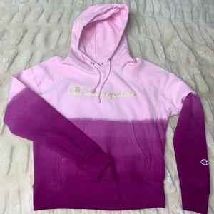 NWOT ombré/tye dye pink & magenta champion hoodie
